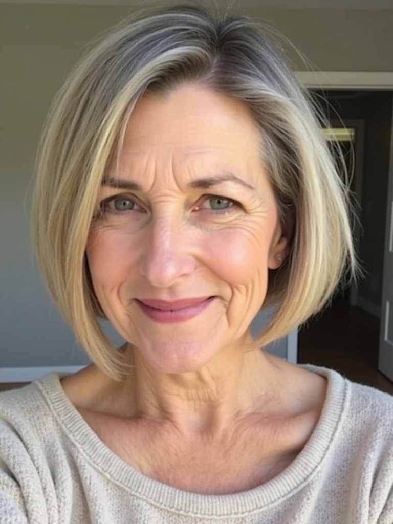 Hairstyles For Thin Fine Hair Over 60: Layered Shoulder-Length Cut