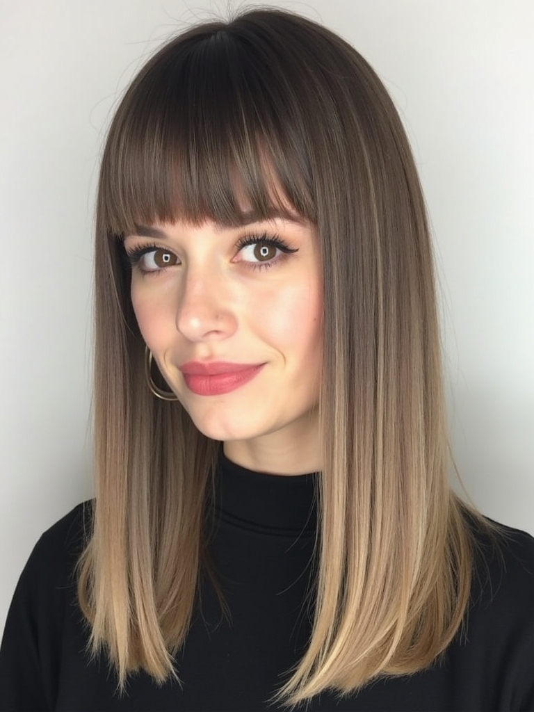 Long Haircut Ideas: Long Layers with Curtain Bangs