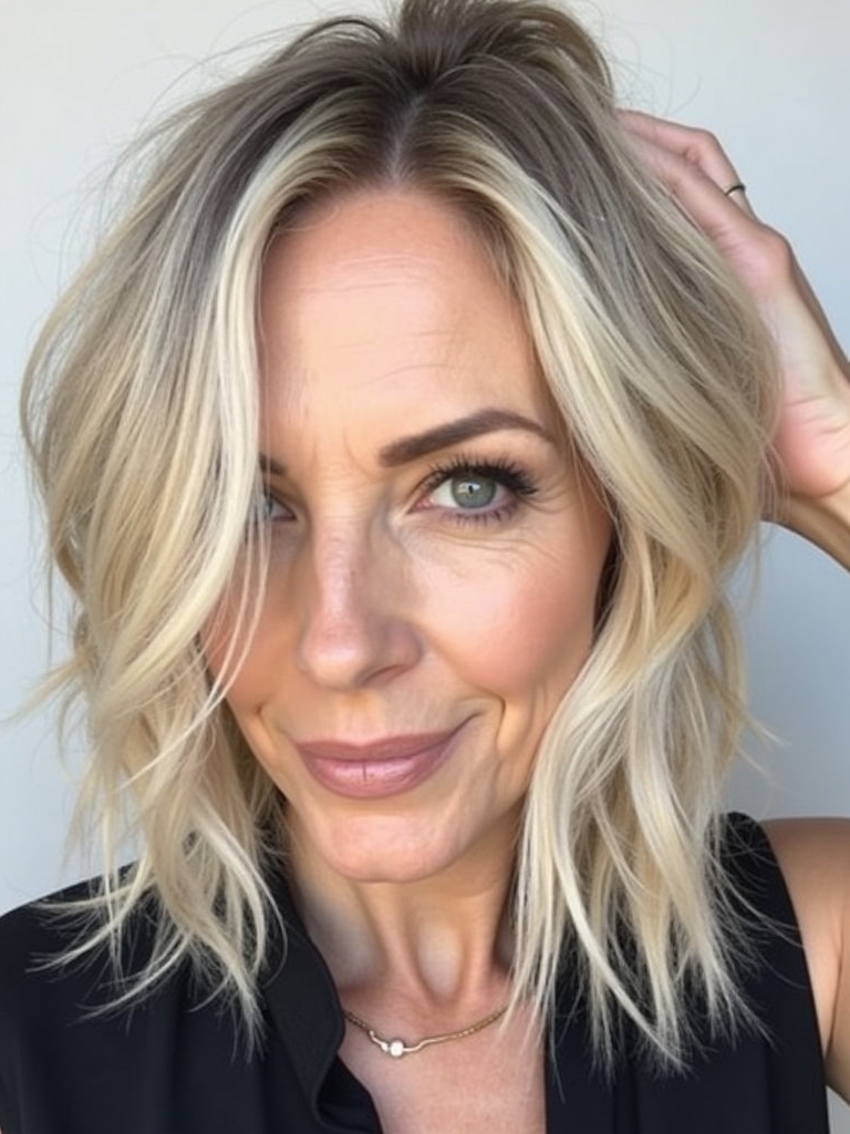 Hairstyles For Thin Fine Hair Over 60: Chin Length Layered Bob