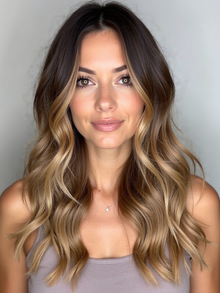 Honey Brown Balayage: Caramel Drizzle