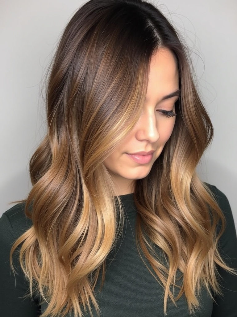 Honey Brown Balayage: Sunkissed Strands