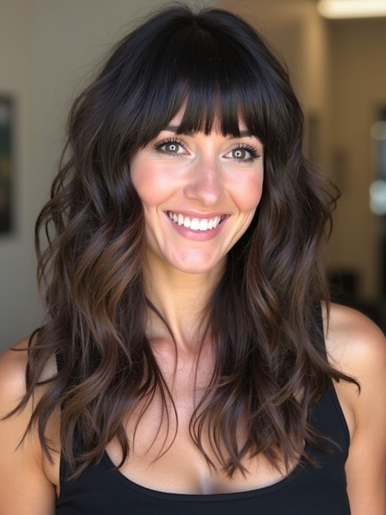Face Framing Curtain Bangs for Thick Hair