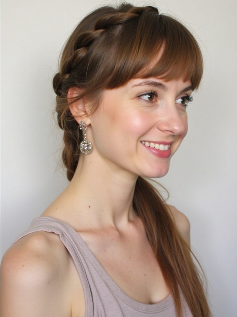 Side-Swept Face Framing Curtain Bangs