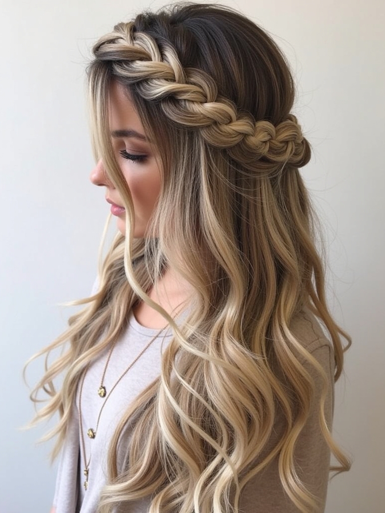 Long Haircut Ideas: Deep Side Part with Voluminous Waves