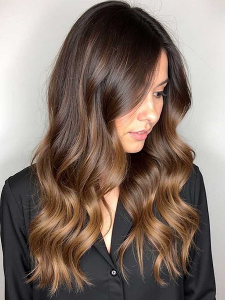 Honey Brown Balayage: Amber Glow
