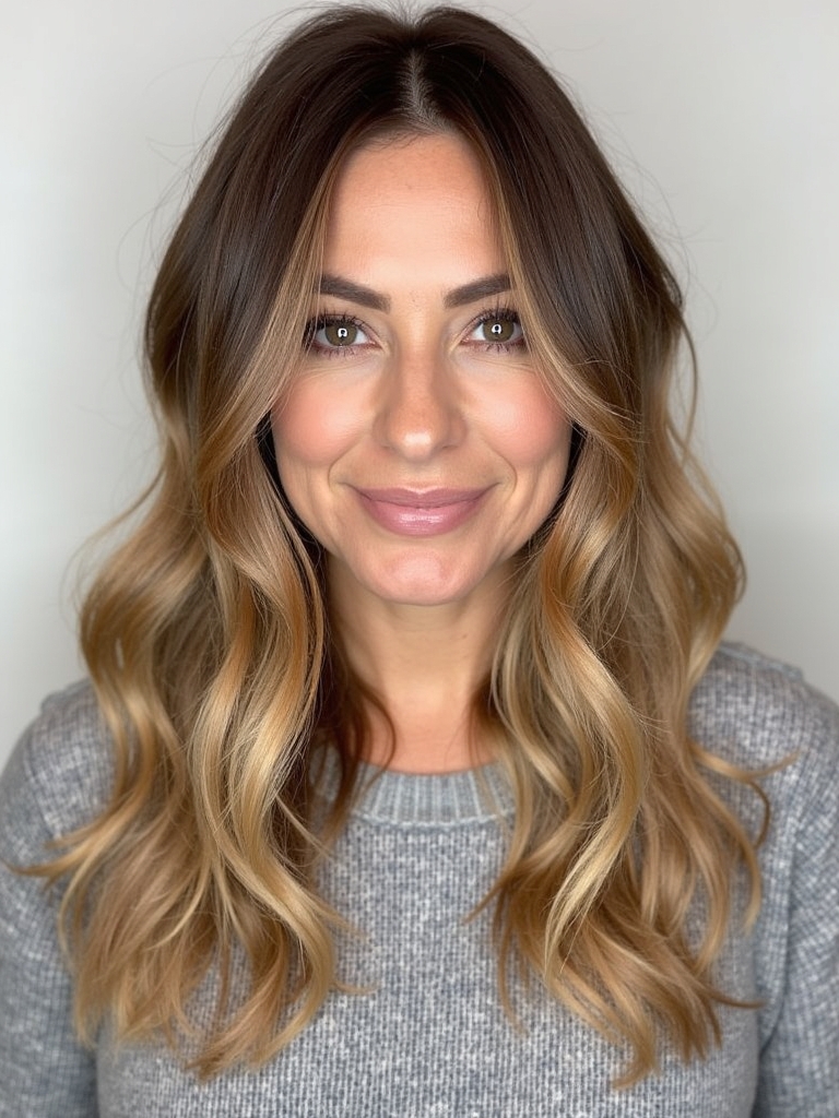 Honey Brown Balayage: Cinnamon Swirl
