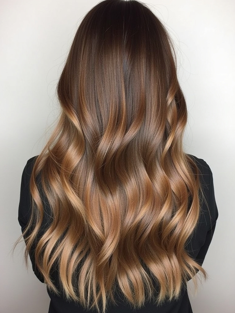 Honey Brown Balayage: Golden Bronze