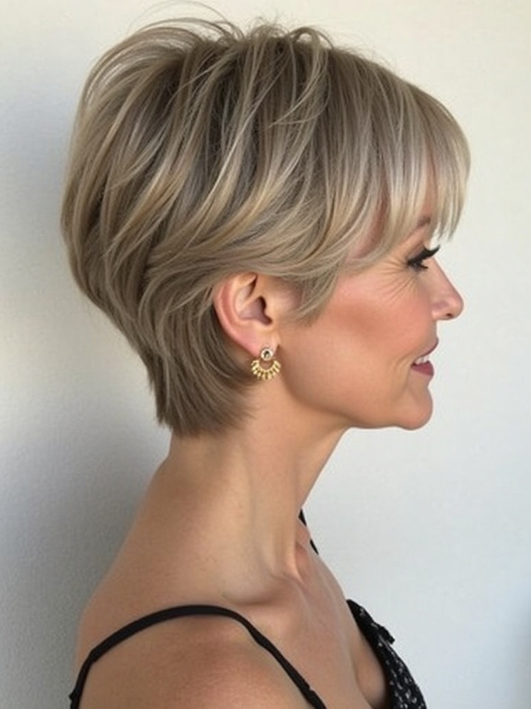 Hairstyles For Thin Fine Hair Over 60: Asymmetrical Bob